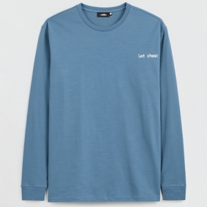 Regenerative Organic Cotton Long Sleeve Tee – Blue